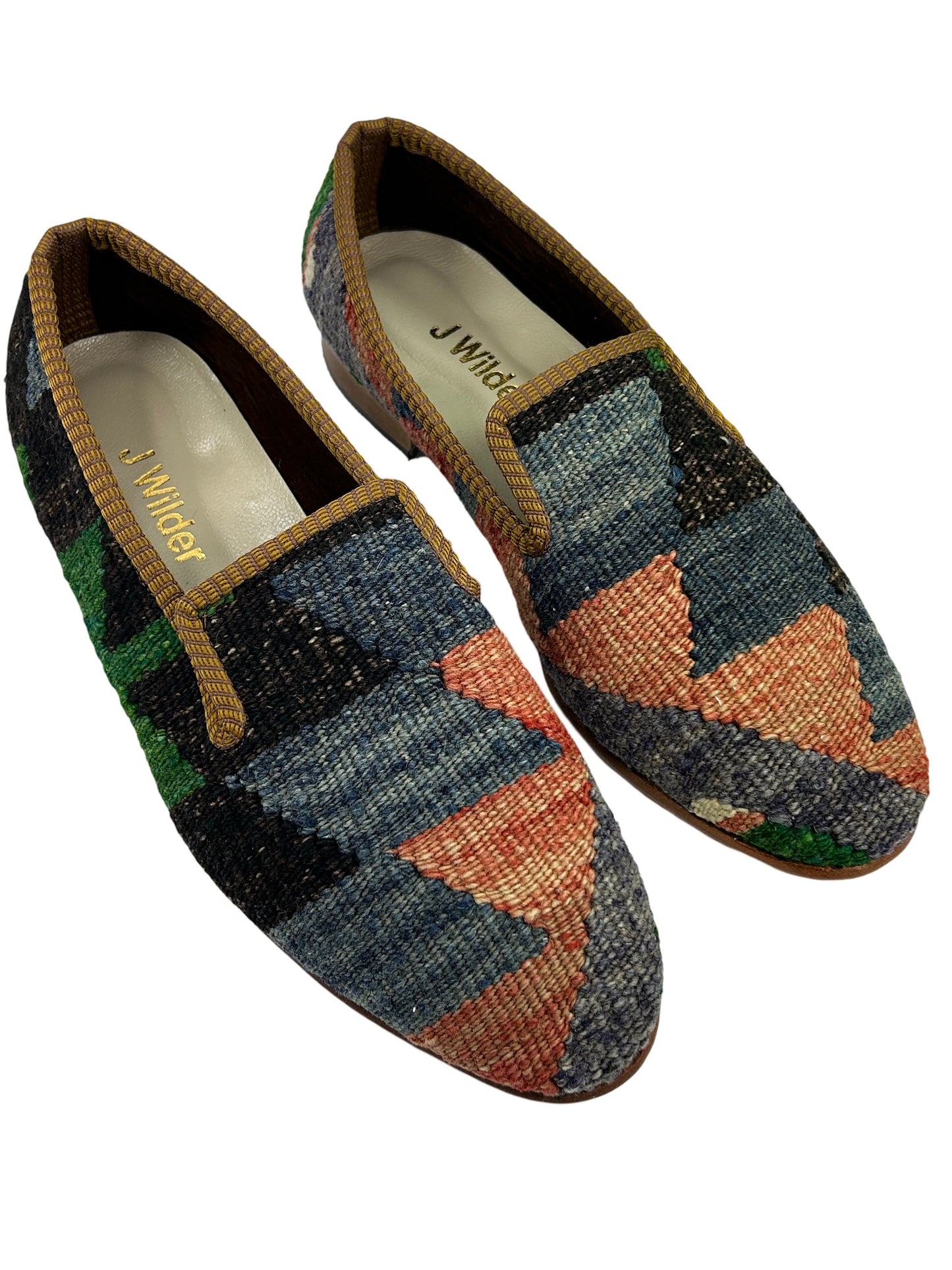 classic indigo and rose men's kilim loafers size12
