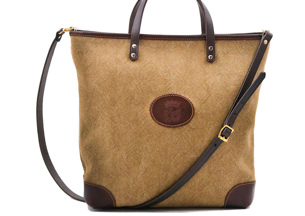 canvas and leather tote bag