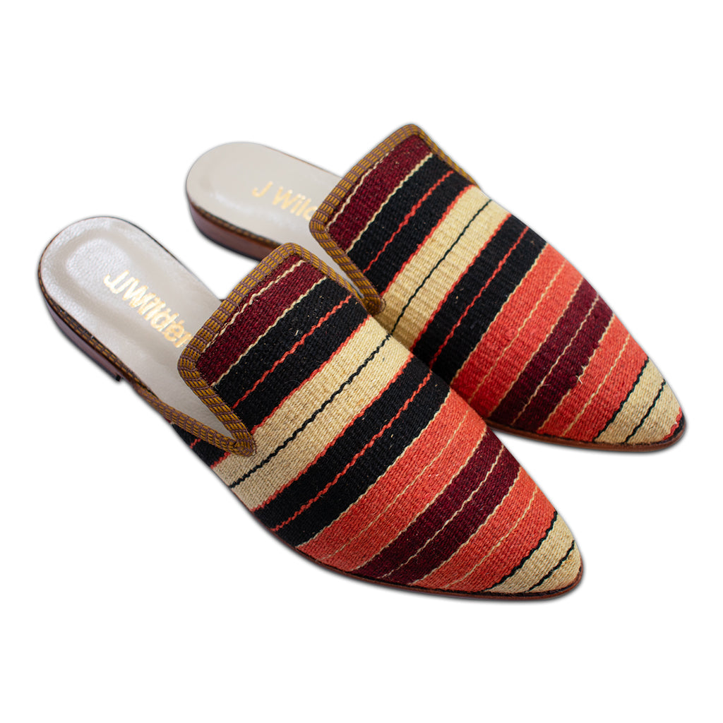 women's summer mules in bold stripes size 10