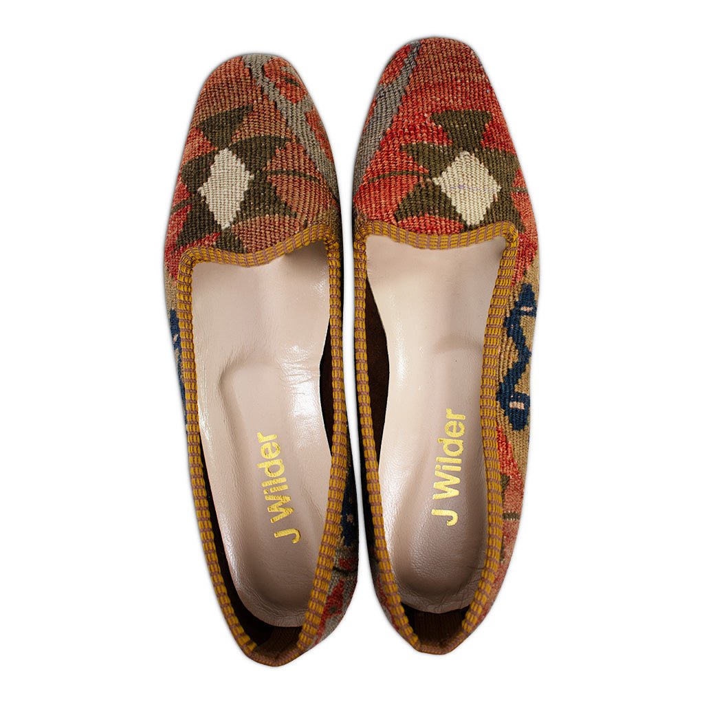 claret red kilim Turkish loafers size 8