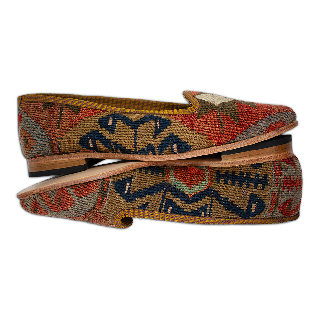 claret red kilim Turkish loafers size 8