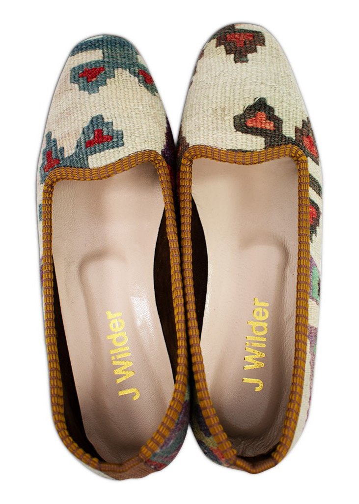natural wool kilim loafers women's size 7