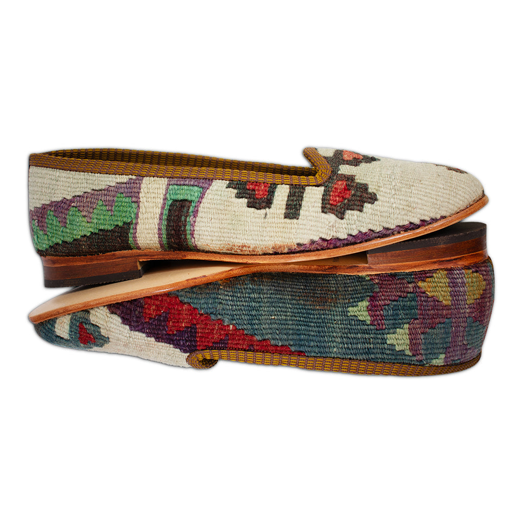 natural wool kilim loafers women's size 7