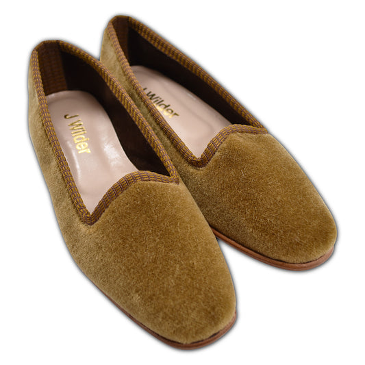 mohair velvet tan slipper shoe women's sizes