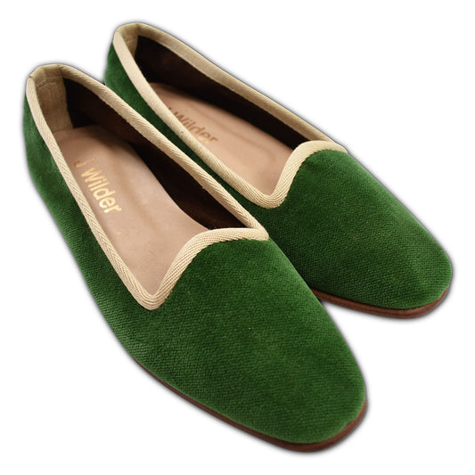 Velvet Loafers - Emerald Green