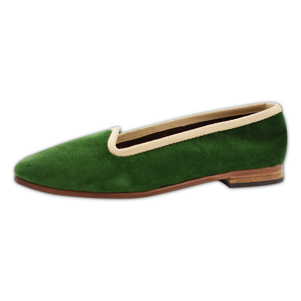Velvet Loafers - Emerald Green