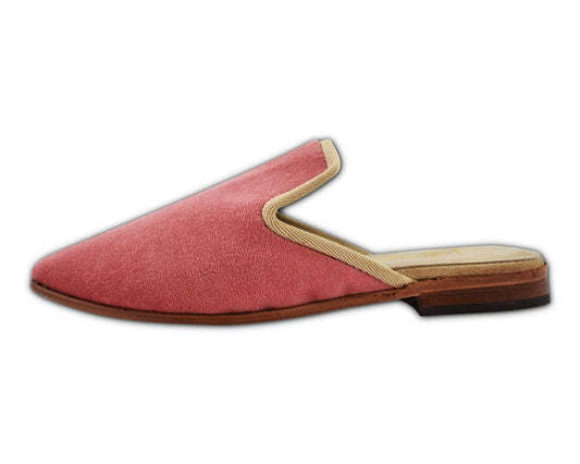 pink velvet slides women's