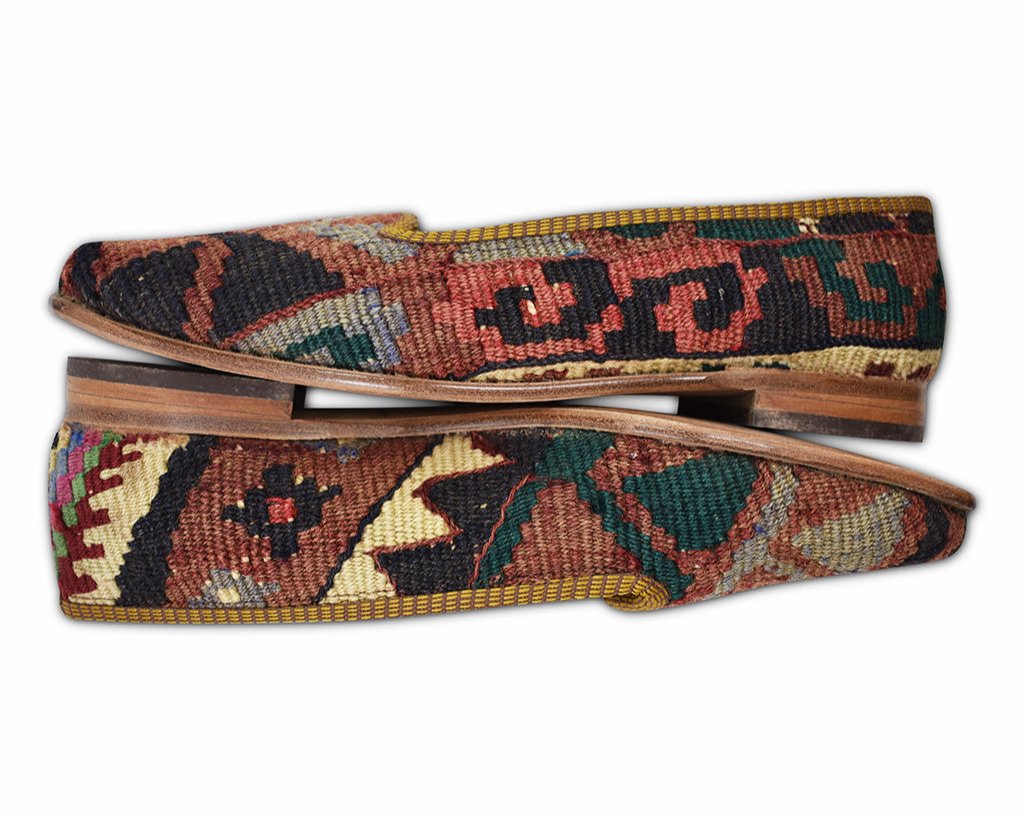 red and black kilim loafers for women size 9