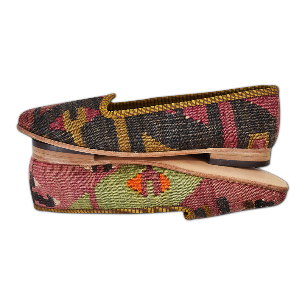 women's Turkish kilim carpet loafers size 7
