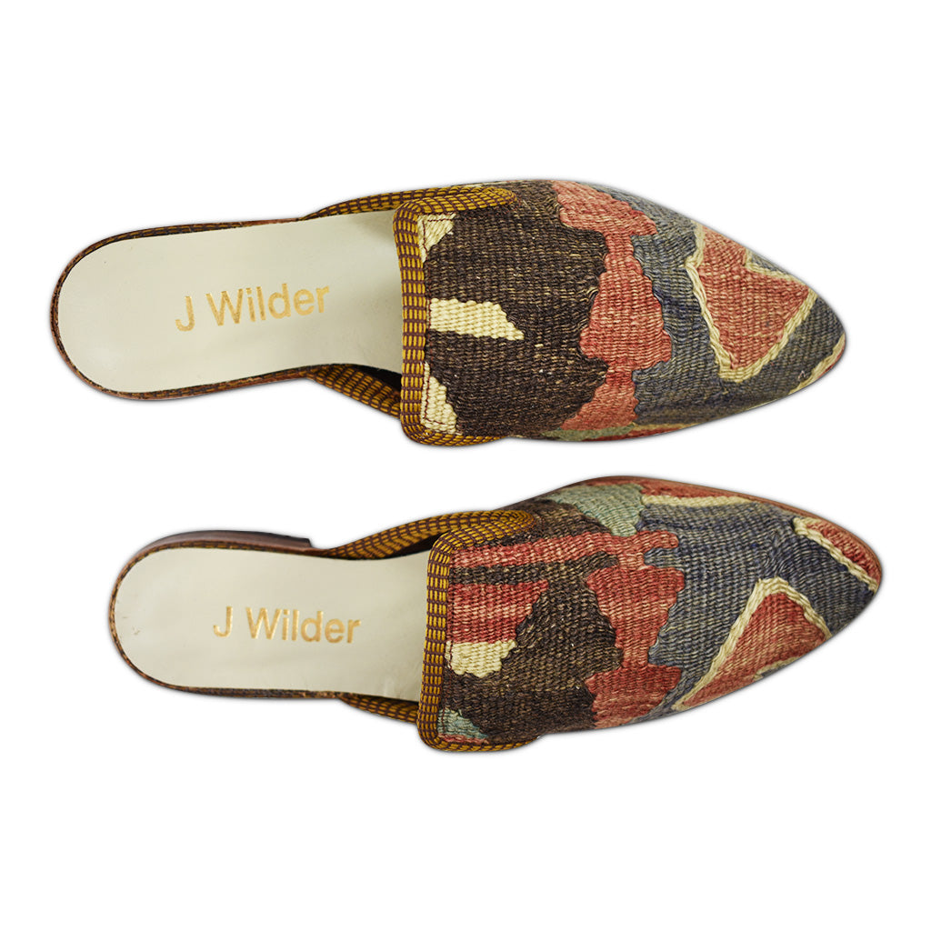 colorful Turkish kilim slides women's size 9