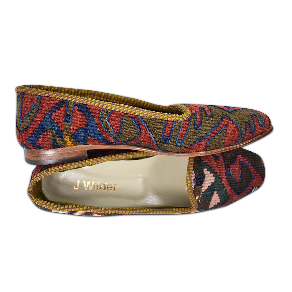 womens size 10 kilim loafers in red and blue