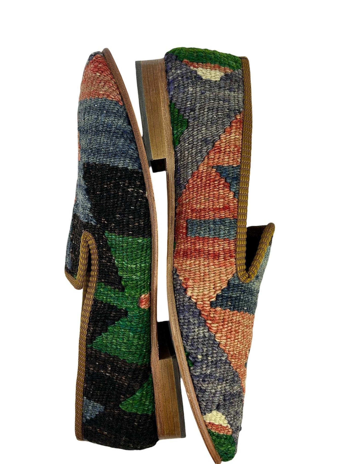 colorful men's Turkish kilim loafers size 12 