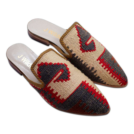 red and gray size 7 mules for women