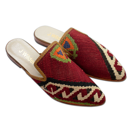 women's slides size 9 bold red color
