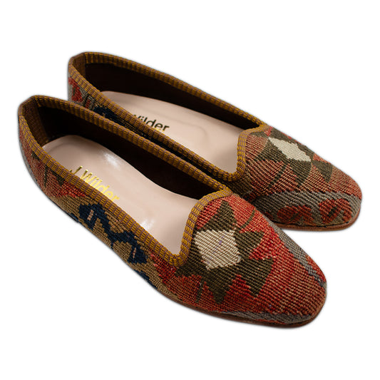 claret red kilim Turkish loafers size 8