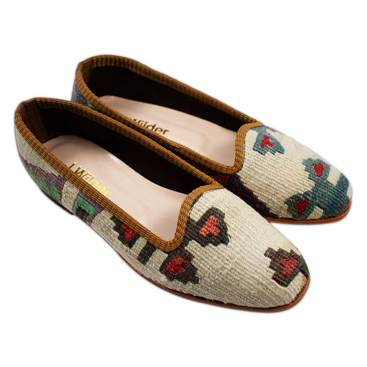 natural wool kilim loafers women's size 7
