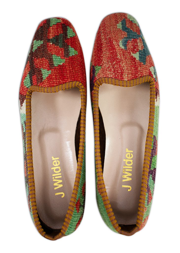 red kilim women's loafers size 9