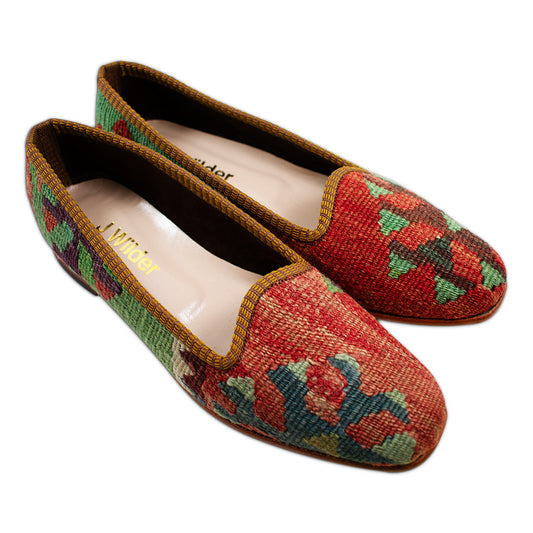 red kilim women's loafers size 9