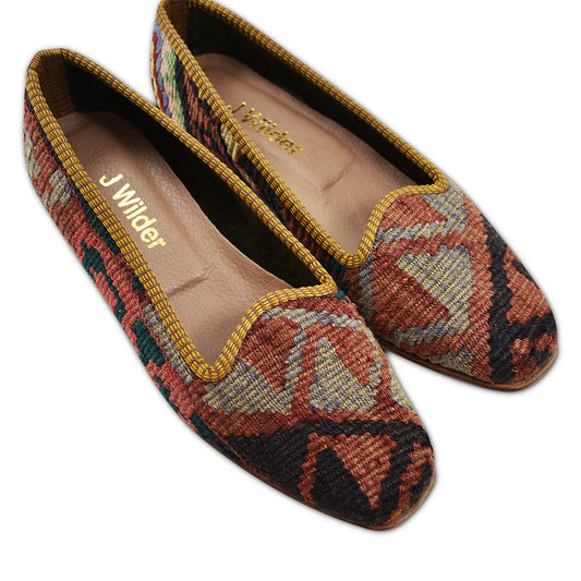 red and black kilim loafers for women size 9
