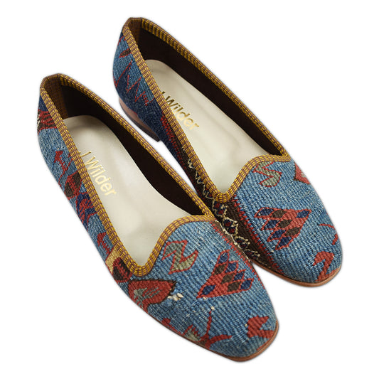 blue tapestry loafers size 7 women's 