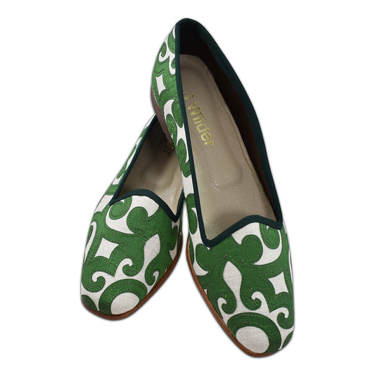 green and white summer loafer womens 