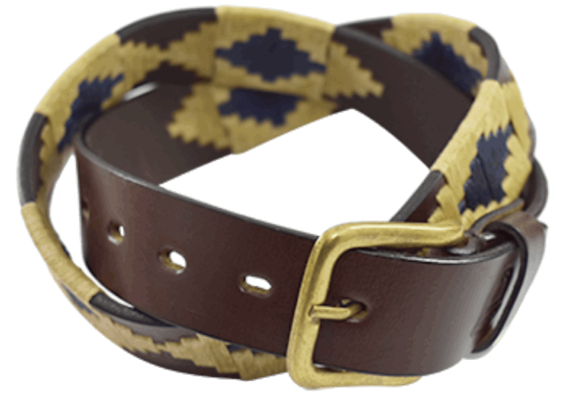 The navy blue polo belt in premium leather 
