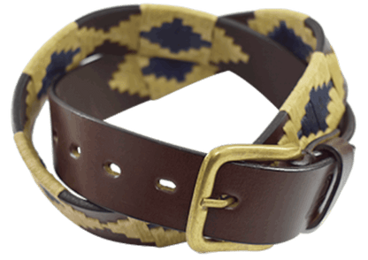 The navy blue polo belt in premium leather 