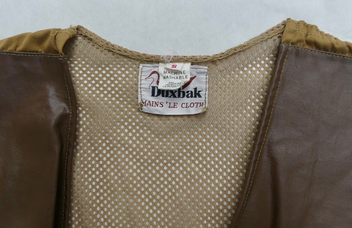 tan heavy canvas VTG shooting vest size small 