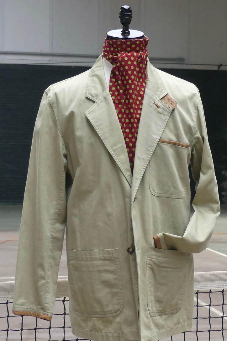 Field jacket leather trim stylist khaki casual wear apres hunt 
