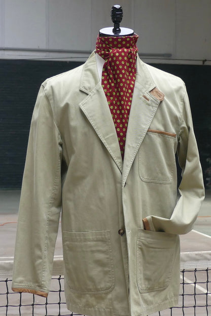 Field jacket leather trim stylist khaki casual wear apres hunt 