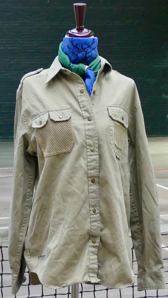 Khaki Womens's safari Shirt - size medium