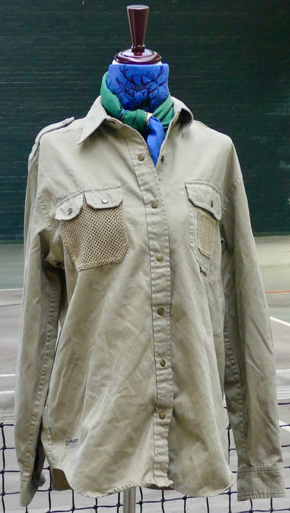 Khaki Womens's safari Shirt - size medium