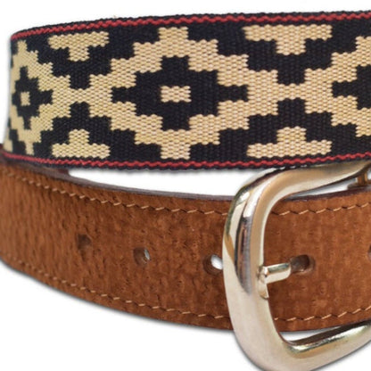 black and tan woven polo belt 