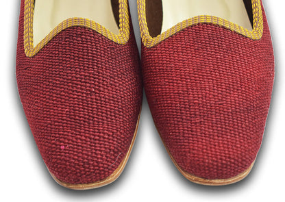 dark red wool smoking shoes 