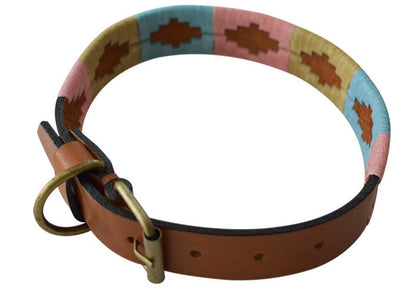 London Tan leather dog collar premium handmade dog accessory